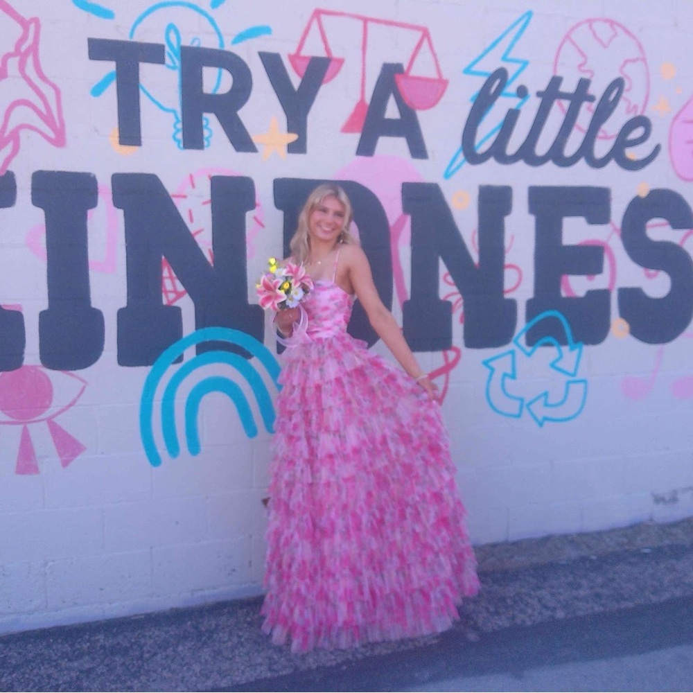 Pink Ruffled Gown